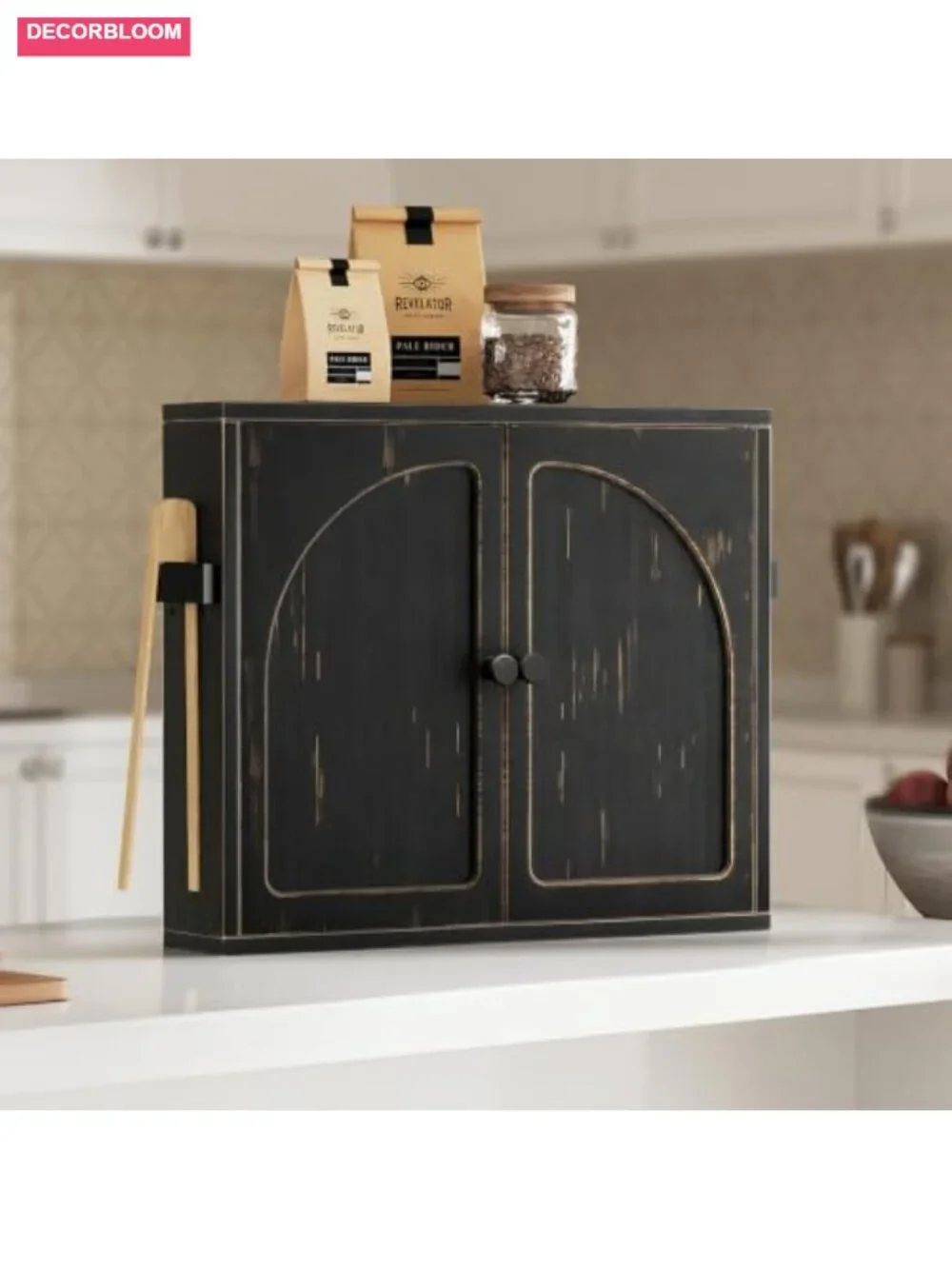 2 Tier Bamboo Bread Box for Kitchen Counter Corner Storage